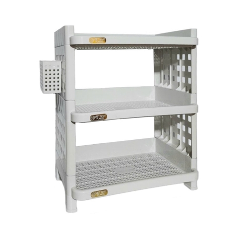 Kệ đựng bát đĩa chữ nhật 3 tầng tiện dụng, kệ nhật 3T 5528-3 Nhựa Việt Nhật Shop