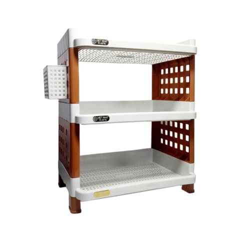 Kệ đựng bát đĩa chữ nhật 3 tầng tiện dụng, kệ nhật 3T 5528-3 Nhựa Việt Nhật Shop