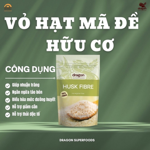 Vỏ hạt mã đề hữu cơ 150gr - Dragon