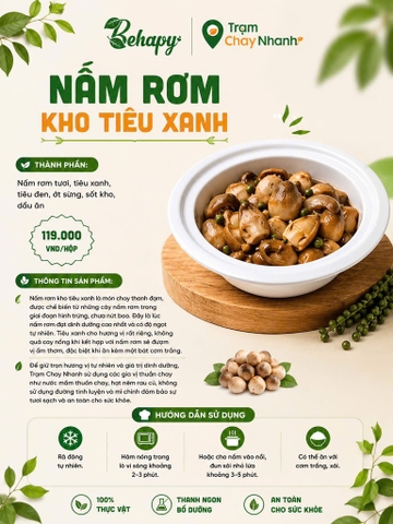 Nấm rơm kho tiêu xanh Tachay Food