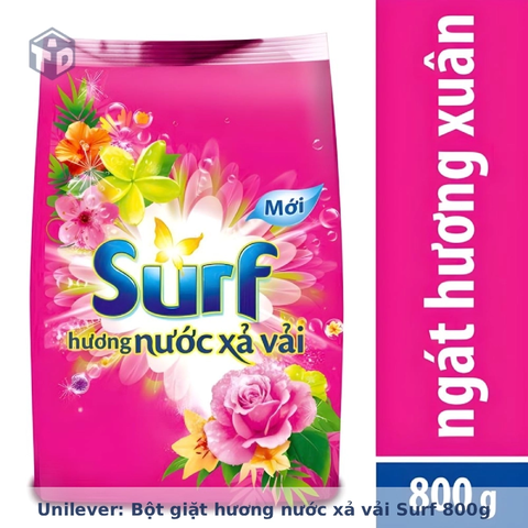 Unilever: Bột giặt hương nước xả vải ngát hương xuân Surf túi 800g