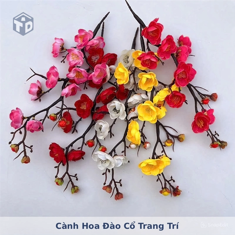 Cành Hoa Đào Cổ Trang Trí