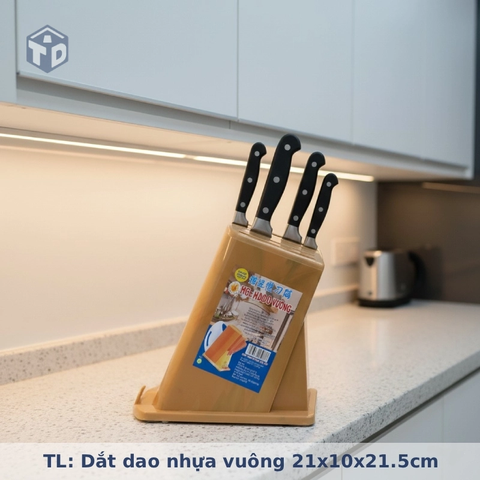 TL: Dắt dao nhựa vuông 21x10x21.5cm