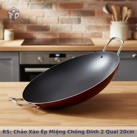 RS: Chảo xào ép miệng chống dính 2 quai 20cm