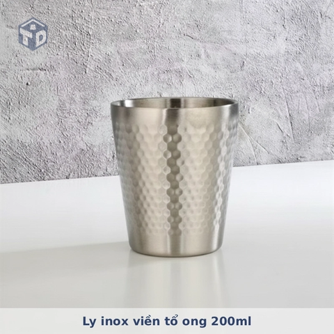 Ly inox viền tổ ong 200ml