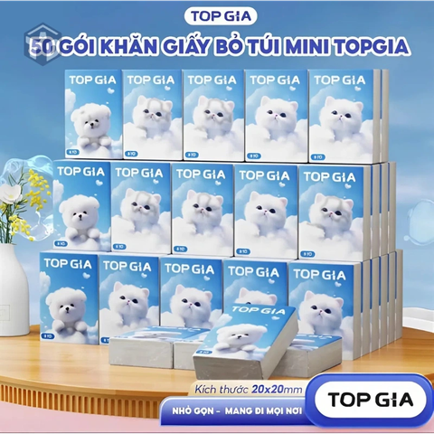 Topgia: Bịch 10 Gói nhỏ Khăn Giấy Mini Bỏ Túi