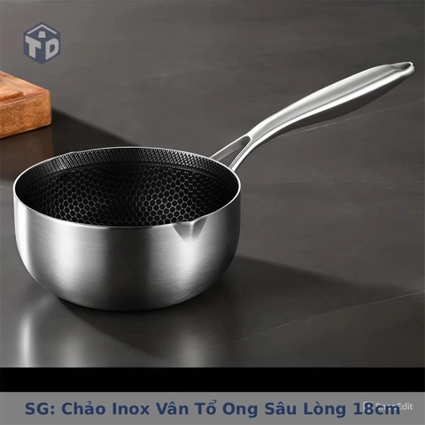 SG: Chảo Inox Vân Tổ Ong Sâu Lòng 18cm