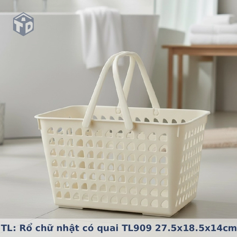 TL: Rổ chữ nhật có quai TL909 27.5x18.5x14cm