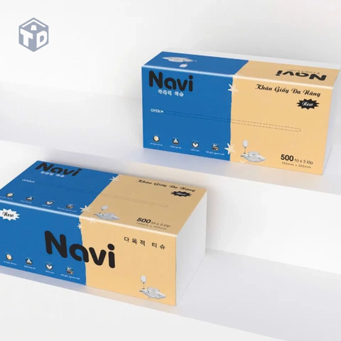 Navi: 1 Gói Khăn Giấy Rút Lụa 500 tờ x 3 lớp