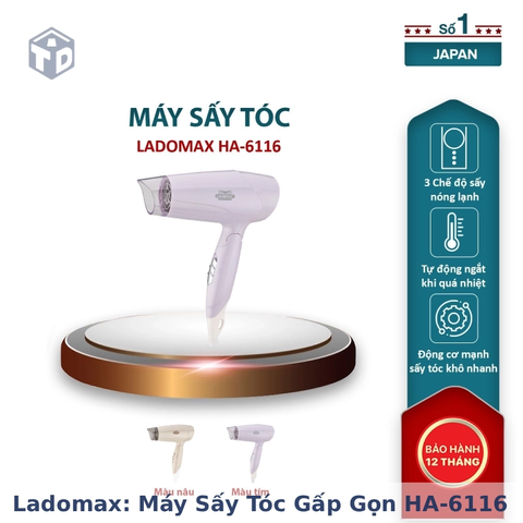 Ladomax: Máy sấy tóc gấp gọn HA-6116