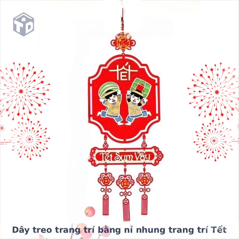 Dây treo trang trí bằng nỉ nhung trang trí Tết