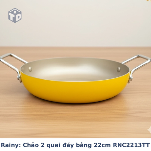 Rainy chính hãng: Chảo 2 quai đáy bằng 22cm RNC2213TT