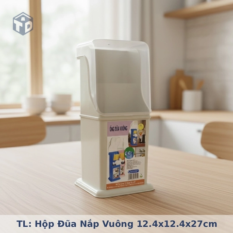 TL: Hộp Đũa Nắp Vuông 12.4x12.4x27cm