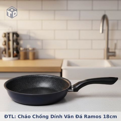 ĐTL: Chảo chống dính vân đá Ramos 18cm
