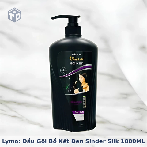 Lymo: Dầu Gội Bồ Kết Đen Sinder Silk 1000ML - Ko Bao Bể VC