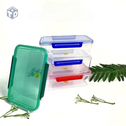 Nhựa T L Thành: Hộp Nhựa Nắp Cài Quai Vuông Size Trung