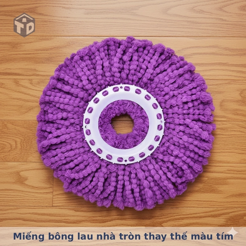 Coco:Miếng bông lau nhà tròn thay thế màu tím