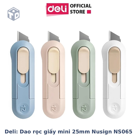Deli: Dao rọc giấy mini 25mm Nusign cao cấp NS065