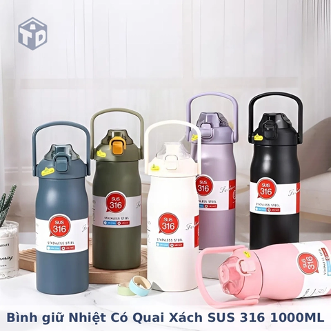 Bình giữ Nhiệt Có Quai Xách SUS 316 1000ML
