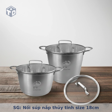 SG: Nồi súp nắp thủy tinh size 18cm