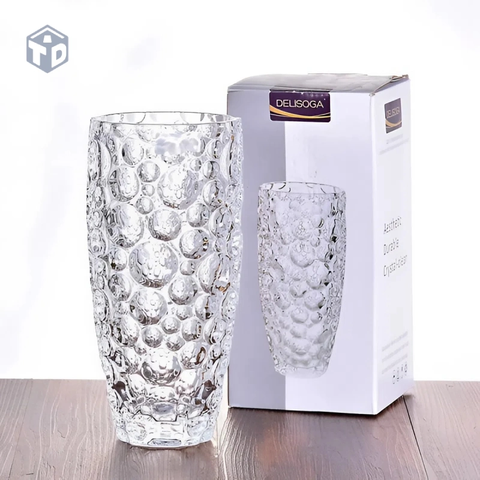 Bình Pha Lê Chấm Bi Vàng 25CM