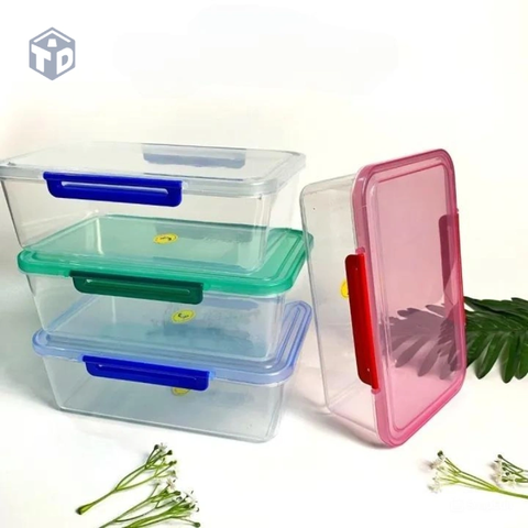 Nhựa T L Thành: Hộp Nhựa Nắp Cài Quai Vuông Size Nhỏ