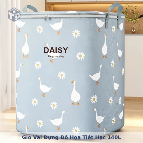 Giỏ Vải Đựng Đồ Họa Tiết Hạc 140L