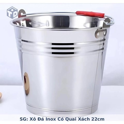 SG: Xô Đá Inox Có Quai Xách 22cm