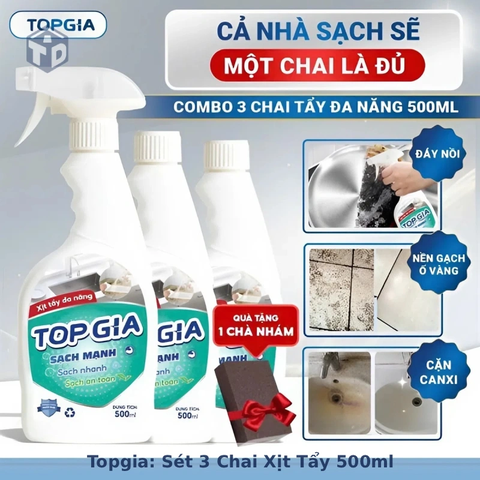 Topgia: Sét 3 Chai Xịt Tẩy 500ml