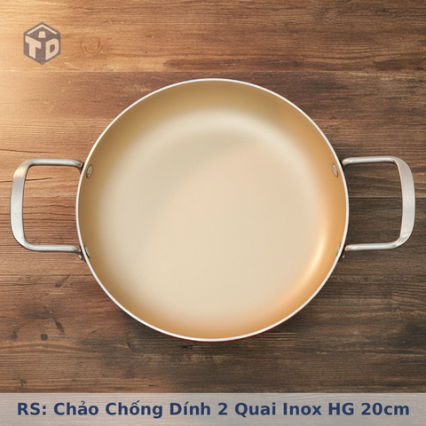 RS: Chảo chống dính 2 quai inox HG 20cm