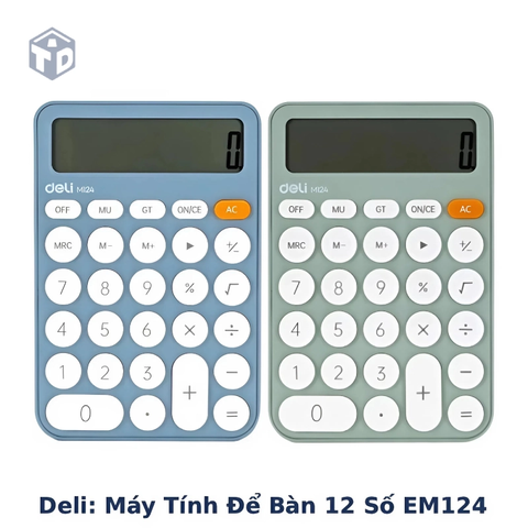 Deli: Máy tính để bàn 12 số EM124