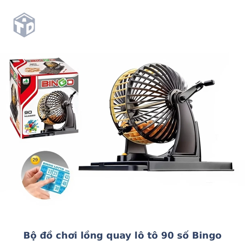 Bộ đồ chơi lồng quay lô tô bằng nhựa 90 số Bingo