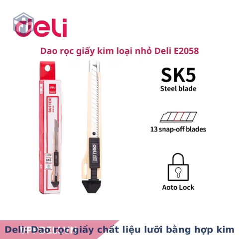 Deli: Dao rọc giấy chất liệu lưỡi bằng hợp kim - WD10150