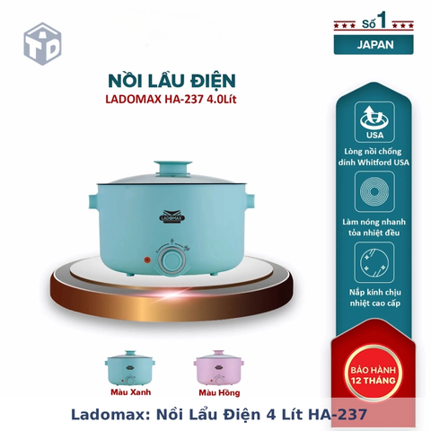 Ladomax: Nồi lẩu điện 4 Lít HA-237