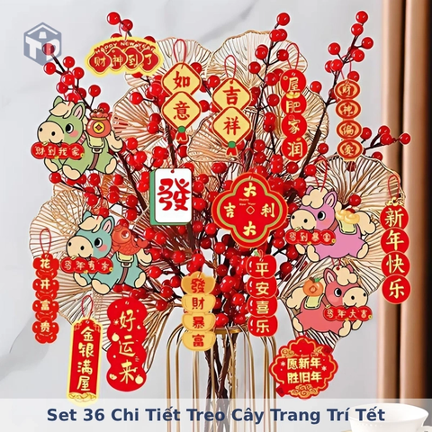 Set 36 Chi Tiết Treo Cây Trang Trí Tết