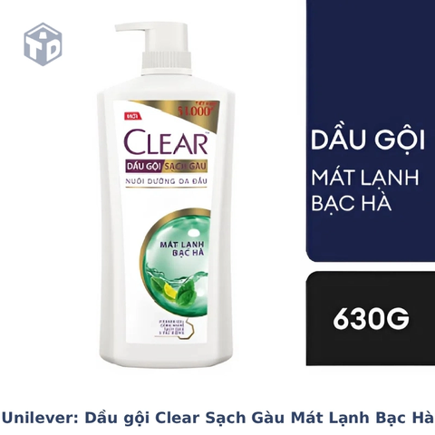 Unilever: Dầu gội Clear Sạch Gàu Mát Lạnh Bạc Hà 630g