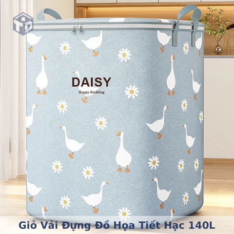 Giỏ Vải Đựng Đồ Họa Tiết Hạc 140L