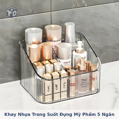 Khay Nhựa Trong Suốt Đựng Mỹ Phẩm 5 Ngăn