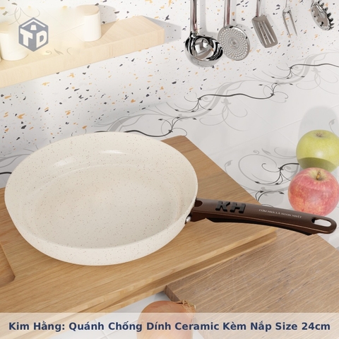 Kim Hằng: Quánh chống dính Ceramic Kèm Nắp Size 24cm