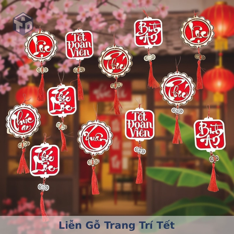 Liễn Gỗ Trang Trí Tết