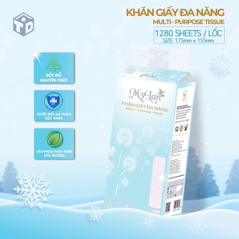 MyLan: 1 Thùng 10 gói khăn giấy 1280 tờ