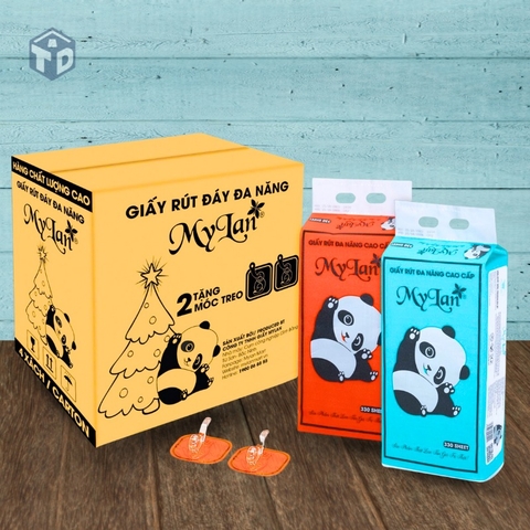 Mylan: 1 Thùng 4 Gói Giấy Rút Đáy Gấu Trúc Siêu Dai