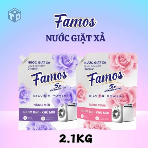 Nước Giặt Xả Famos Công Nghệ Nano Bạc 2.1KG - Ko Bao Bể VC