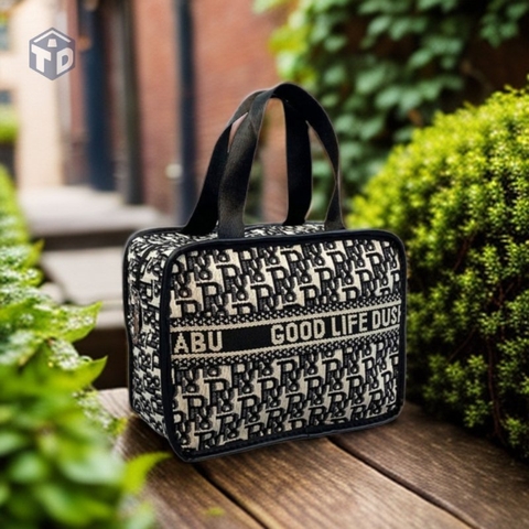 Túi Mỹ Phẩm Canva Họa Tiết Monogram (T150) - (Cái)