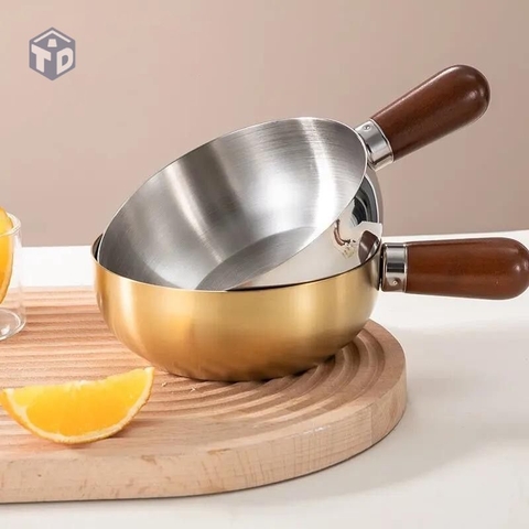 Nồi Inox Mini Cán Gỗ Chịu Nhiệt 15cm (T200) - (Cái)