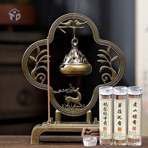 Lư Đốt Trầm Hương Hoa Sen Treo Kèm 3 Hộp Trầm (T100)