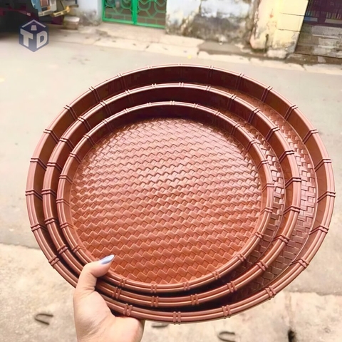 Set Mẹt Nhựa Giả Mây Tre Đan Size 28-34-42CM (T50) - (Set)