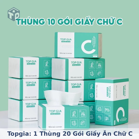 Topgia: 1 Thùng 20 Gói Giấy Ăn Chữ C