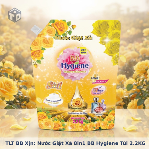 TLT BB Xịn: Nước Giặt Xả 8in1 BB Hygiene Túi 2.2KG - Ko Bao Bể VC