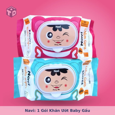 Navi: 1 Gói Khăn Ướt Baby Gấu